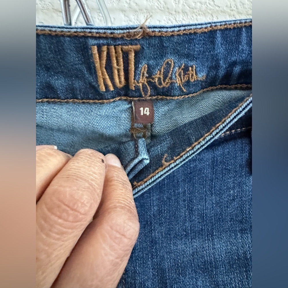 Kut from the Kloth Women’s Dark Blue Mid Rise Straight Jeans Size 14 - Picture 3 of 13